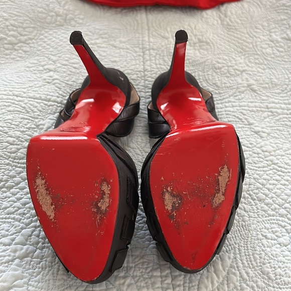 Louboutin black platform open toe stilettos - Picture 6 of 7